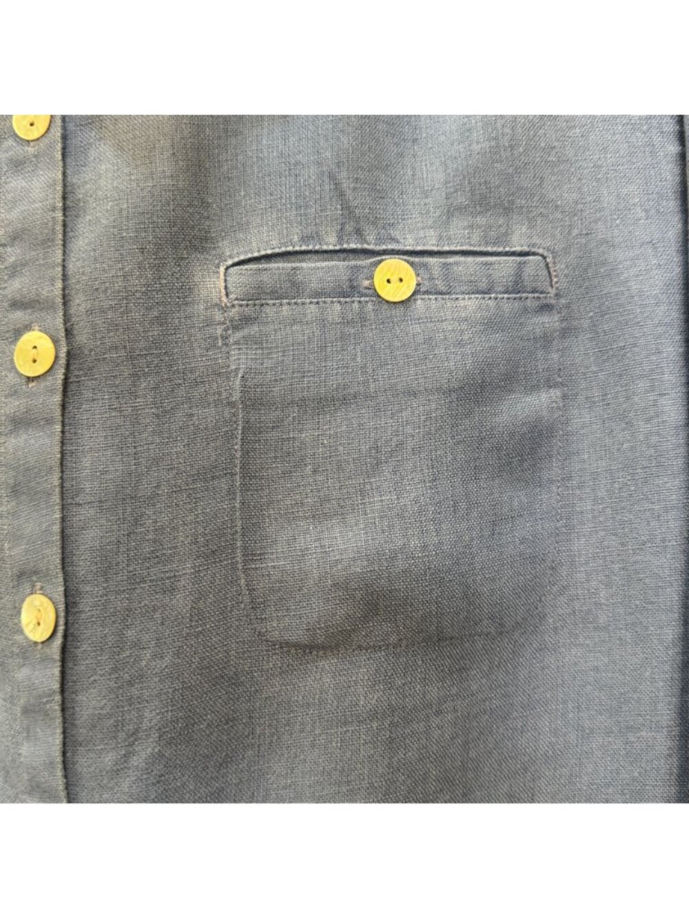 Studio Works 100% Linen Women's Blue Shirt L Long Sleeve Shell Buttons Artsy - Picture 8 of 10